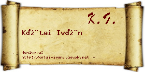 Kátai Iván névjegykártya